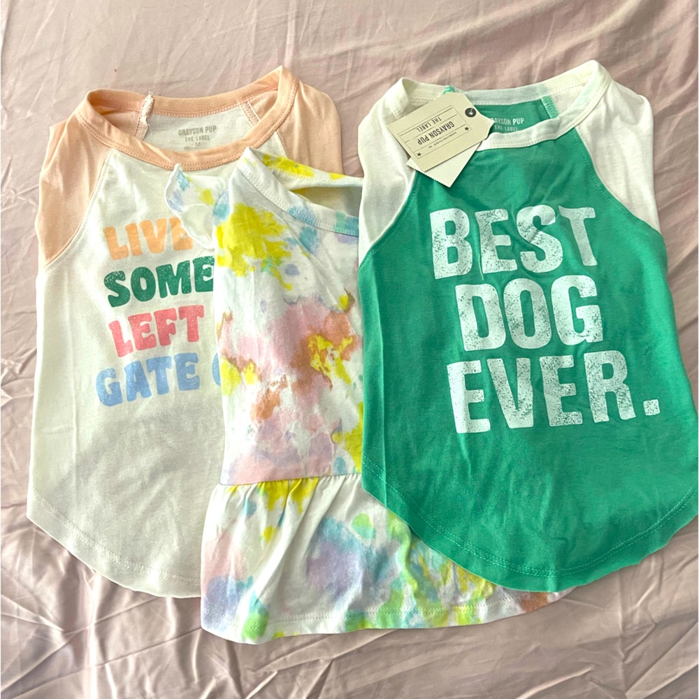 Grayson Pup The Label Dog Tshirts & Dress, BEST DOG EVER bundle of 3